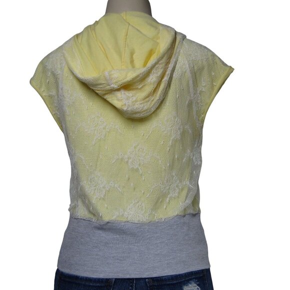 PHILIP LIM Development Y2K FAIRY Cottagecore Knit LACE Pastel Zip Hoody Top M - Picture 8 of 13